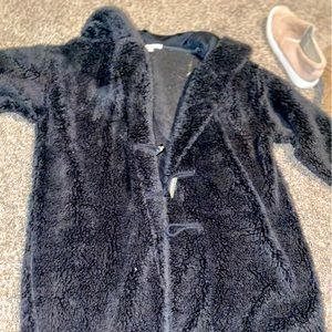 black fur jacket